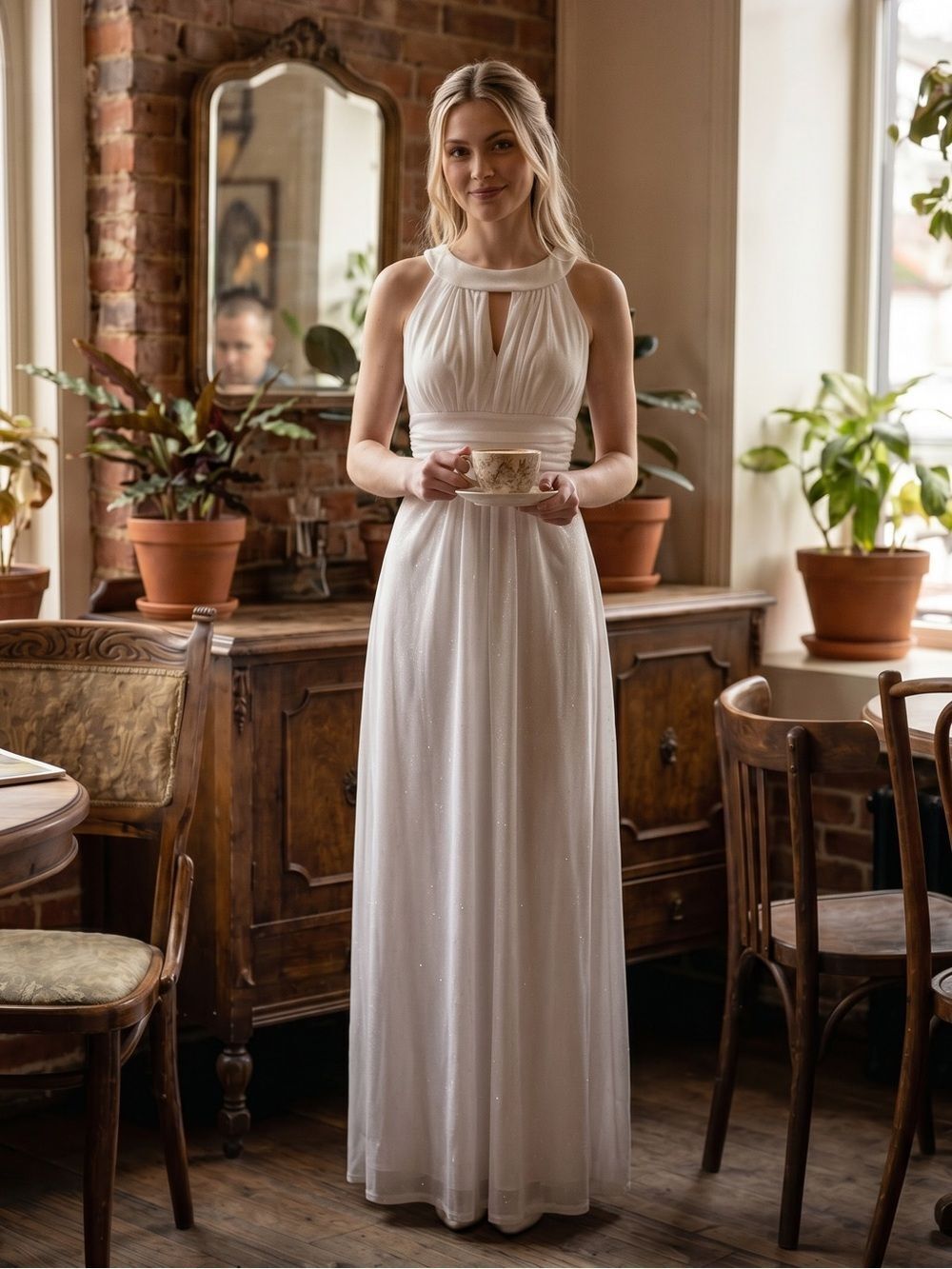 Sweet Storm White Sparkle Wedding Dress